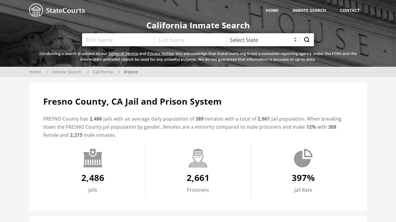 Fresno County, CA Inmate Search - StateCourts